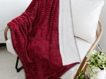 Bonsai Home Κουβέρτα Γούνινη/Προβατάκι Μονή 160x220 - Stripe Rabbit Fur Wine Red