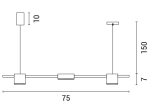 LED KΡΕΜΑΣΤΟ ΦΩΤΙΣΤΙΚΟ 3ΦΩΤΟ ΡΑΓΑ ΧΡΥΣΟ 24W 144-10001 | EUROLAMP