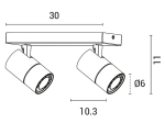 ΣΠΟΤ ΜΠΑΡΑ ΔΙΠΛΗ GU10 ΛΕΥΚΗ/ ΜΑΥΡΗ EUROLAMP 145-25007
