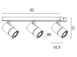 ΣΠΟΤ ΜΠΑΡΑ ΤΡΙΠΛΗ GU10 ΛΕΥΚΗ/ ΜΑΥΡΗ EUROLAMP 145-25008