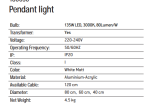 ΚΡΕΜΑΣΤΟ ΦΩΤΙΣΤΙΚΟ ΟΡΟΦΗΣ LED ΛΕΥΚΟ ΜΑΤ 135W 180030 | ZAMBELIS LIGHTS