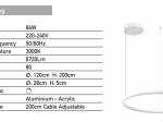 ΚΡΕΜΑΣΤΟ ΦΩΤΙΣΤΙΚΟ ΟΡΟΦΗΣ LED DIMMABLE ΑΛΟΥΜΙΝΙΟΥ ΛΕΥΚΟ Ø120 20265 | ZAMBELIS LIGHTS