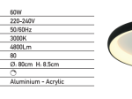 ΦΩΤΙΣΤΙΚΟ ΟΡΟΦΗΣ ΠΛΑΦΟΝΙΕΡΑ Ø80 60W ΜΑΥΡΟ 2056 | ZAMBELIS LIGHTS
