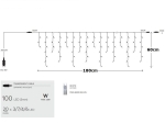 ΒΡΟΧΗ 100 LED 3MM 180x60cm 31V ΕΠΕΚΤΑΣΗ ΕΩΣ 3 ΔΙΑΦΑΝΟ ΚΑΛΩΔΙΟ ΨΥΧΡΟ ΛΕΥΚΟ LED ΙΡ44 - 600-11350 | MAGIC CHRISTMAS