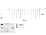 ΒΡΟΧΗ 100 LED 3MM 180x60cm 31V ΕΠΕΚΤΑΣΗ ΕΩΣ 3 ΔΙΑΦΑΝΟ ΚΑΛΩΔΙΟ ΘΕΡΜΟ ΛΕΥΚΟ LED ΙΡ44 600-11351 - MAGIC CHRISTMAS