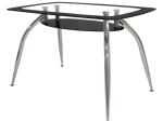 ΤΡΑΠΕΖΙ NORRIS 120Χ75Χ75ΕΚ HM0086.02 ΓΥΑΛΙΝΟ ΜΑΥΡΟ