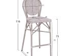ΣΚΑΜΠΩ ΑΛΟΥΜΙΝΙΟΥ BAMBOO LOOK ΠΑΤΙΝΑ ΛΕΥΚΟ ΜΕ TEXTLINE HM5110 41x52x116 εκ.