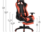ΚΑΡΕΚΛΑ ΓΡΑΦΕΙΟΥ GAMING HM1063.01 SPEED ΜΑΥΡΟ ΚΟΚΚΙΝΟ & ΥΠΟΠΟΔΙΟ 68 x 71,5 x 134 cm