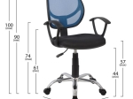 ΚΑΡΕΚΛΑ ΓΡΑΦΕΙΟΥ SHANTE HM1082.06 ΜΠΛΕ 56x53,5x100 cm