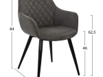 ΠΟΛΥΘΡΟΝΑ MANDO HM8006.10 ΜΕ ΓΚΡΙ NUBUCK ΥΦΑΣΜΑ 60x60x84 εκ.