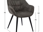 ΠΟΛΥΘΡΟΝΑ REBECCA HM8007.10 ΜΕ ΓΚΡΙ NUBUCK ΥΦΑΣΜΑ 65x58x82 εκ.