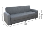 ΚΑΝΑΠΕΣ ΚΡΕΒΑΤΙ 3ΘΕΣΙΟΣ DIMOS V05 ΓΚΡΙ HM3074.03 220x77x83 εκ.