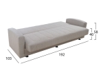ΚΑΝΑΠΕΣ ΚΡΕΒΑΤΙ 3ΘΕΣΙΟΣ DIMOS V04 ΜΠΕΖ HM3074.02 220x77x83 εκ.