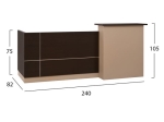 ΓΡΑΦΕΙΟ ΥΠΟΔΟΧΗΣ DALTON HM2068.01 ΜΕΛΑΜΙΝΗ ΣΕ WENGE-ΜΠΕΖ 240x80x106Υεκ.
