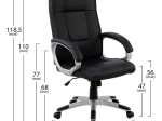 ΚΑΡΕΚΛΑ ΓΡΑΦΕΙΟΥ CHANDER ΔΙΕΥΘΥΝΤΙΚΗ HM1092.01 ΜΑΥΡΗ 50x69x118,5 cm
