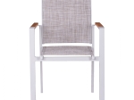 ΠΟΛΥΘΡΟΝΑ ΑΛΟΥΜΙΝΙΟΥ MILLER HM5406 ΛΕΥΚΗ ΜΕ ΓΚΡΙ TEXTILENE & POLYWOOD 56x57x90Υ εκ.