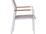 ΠΟΛΥΘΡΟΝΑ ΑΛΟΥΜΙΝΙΟΥ MILLER HM5406 ΛΕΥΚΗ ΜΕ ΓΚΡΙ TEXTILENE & POLYWOOD 56x57x90Υ εκ.