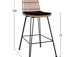 ΣΚΑΜΠΟ ΜΕΤΑΛΛΙΚΟ ΜΕ ΜΑΞΙΛΑΡΙ ALLEGRA HM5452 ΜΕ WICKER ΣΕ ΜΠΕΖ ΑΠΟΧΡΩΣΗ 56x60x109 εκ.