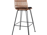 ΣΚΑΜΠΟ ΜΕΤΑΛΛΙΚΟ ΜΕ ΜΑΞΙΛΑΡΙ ALLEGRA HM5452 ΜΕ WICKER ΣΕ ΜΠΕΖ ΑΠΟΧΡΩΣΗ 56x60x109 εκ.
