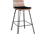 ΣΚΑΜΠΟ ΜΕΤΑΛΛΙΚΟ ΜΕ ΜΑΞΙΛΑΡΙ ALLEGRA HM5452 ΜΕ WICKER ΣΕ ΜΠΕΖ ΑΠΟΧΡΩΣΗ 56x60x109 εκ.