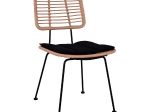 ΚΑΡΕΚΛΑ ΜΕΤΑΛΛΙΚΗ ΜΕ ΜΑΞΙΛΑΡΙ ALLEGRA HM5454 ΜΕ WICKER ΣΕ ΜΠΕΖ ΑΠΟΧΡΩΣΗ 46,5x55x86 εκ.