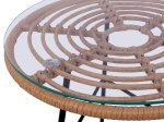 ΤΡΑΠΕΖΙ ΜΕΤΑΛΛΙΚΟ ALLEGRA HM5459 ΜΕ WICKER ΜΠΕΖ ΚΑΙ ΓΥΑΛΙ Φ45Χ46Υεκ.