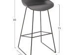 ΣΚΑΜΠΟ ΜΕΤΑΛΛΙΚΟ NAILA HM8450.10 ΜΕ ΚΑΘΙΣΜΑ PP ΓΚΡΙ 47x47x83 εκ.