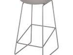 ΣΚΑΜΠΟ ΜΕΤΑΛΛΙΚΟ NAILA HM8450.10 ΜΕ ΚΑΘΙΣΜΑ PP ΓΚΡΙ 47x47x83 εκ.