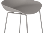 ΣΚΑΜΠΟ ΜΕΤΑΛΛΙΚΟ NAILA HM8450.10 ΜΕ ΚΑΘΙΣΜΑ PP ΓΚΡΙ 47x47x83 εκ.