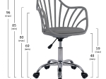ΚΑΡΕΚΛΑ ΓΡΑΦΕΙΟΥ BECKY HM8457.10 ΣΕ ΓΚΡΙ ΧΡΩΜΑ 57Χ57Χ96 ΕΚ
