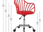 ΚΑΡΕΚΛΑ ΓΡΑΦΕΙΟΥ BECKY HM8457.04 ΣΕ ΚΟΚΚΙΝΟ ΧΡΩΜΑ 57Χ57Χ96 ΕΚ