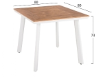 ΤΡΑΠΕΖΙ ΑΛΟΥΜΙΝΙΟΥ TABER ΛΕΥΚΟ ΜΕ ΕΠΙΦΑΝΕΙΑ POLYWOOD HM5563.01 80x80x73Υ ΕΚ.