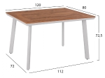 ΤΡΑΠΕΖΙ ΑΛΟΥΜΙΝΙΟΥ TABER ΜΕ POLYWOOD ΛΕΥΚΟ 120x80x72,5Υ εκ. HM5562.01