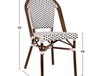 ΚΑΡΕΚΛΑ BISTRO ΑΛΟΥΜΙΝΙΟΥ BAMBOO LOOK ΜΕ ΛΕΥΚΟ-ΜΑΥΡΟ RATTAN HM5566.01 45x54x90Υεκ.