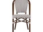 ΚΑΡΕΚΛΑ BISTRO ΑΛΟΥΜΙΝΙΟΥ BAMBOO LOOK ΜΕ ΛΕΥΚΟ-ΜΑΥΡΟ RATTAN HM5566.01 45x54x90Υεκ.
