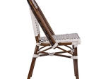 ΚΑΡΕΚΛΑ BISTRO ΑΛΟΥΜΙΝΙΟΥ BAMBOO LOOK ΜΕ ΛΕΥΚΟ-ΜΑΥΡΟ RATTAN HM5566.01 45x54x90Υεκ.