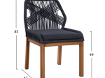 ΚΑΡΕΚΛΑ ΑΛΟΥΜΙΝΙΟΥ SOLEIL BAMBOO LOOK ΜΕ ΣΧΟΙΝΙ ΓΚΡΙ HM5547.01 56x60x83 cm.