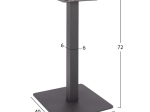 ΒΑΣΗ ΜΕΤΑΛΛΙΚΗ ΓΚΡΙ 40X40X72Υεκ. HM414.20