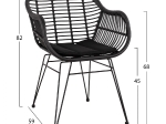 ΠΟΛΥΘΡΟΝΑ ΜΕ ΜΑΞΙΛΑΡΙ ΜΕΤΑΛΛΙΚΗ ALLEGRA HM5450.02 ΜΕ WICKER ΜΑΥΡΟ ΧΡΩΜΑ 58x59x82 εκ.
