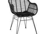 ΠΟΛΥΘΡΟΝΑ ΜΕ ΜΑΞΙΛΑΡΙ ΜΕΤΑΛΛΙΚΗ ALLEGRA HM5450.02 ΜΕ WICKER ΜΑΥΡΟ ΧΡΩΜΑ 58x59x82 εκ.