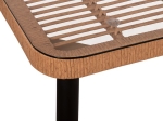 ΤΡΑΠΕΖΙ ΜΕΤΑΛΛΙΚΟ ALLEGRA HM5538 ΜΕ WICKER ΣΕ ΜΠΕΖ ΑΠΟΧΡΩΣΗ & ΓΥΑΛΙ 160X90X78 εκ.