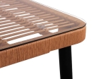 ΤΡΑΠΕΖΙ ΜΕΤΑΛΛΙΚΟ ALLEGRA HM5538 ΜΕ WICKER ΣΕ ΜΠΕΖ ΑΠΟΧΡΩΣΗ & ΓΥΑΛΙ 160X90X78 εκ.