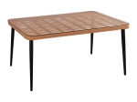 ΤΡΑΠΕΖΙ ΜΕΤΑΛΛΙΚΟ ALLEGRA HM5538 ΜΕ WICKER ΣΕ ΜΠΕΖ ΑΠΟΧΡΩΣΗ & ΓΥΑΛΙ 160X90X78 εκ.