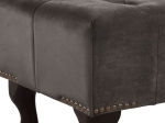 ΤΑΜΠΟΥΡΕ T.CHESTERFIELD EMMA HM226.10 ΓΚΡΙ ΒΕΛΟΥΔΟ-ΠΟΔΙΑ ΣΕ ΣΚΟΥΡΟ ΚΑΦΕ 78x46x40Yεκ