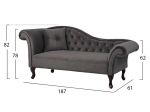 ΑΝΑΚΛΙΝΔΡΟ T.CHESTERFIELD ΓΚΡΙ ΒΕΛΟΥΔΟ NIOVI HM3007.10 ΑΡ.ΜΠΡΑΤΣO 189x61x84Yεκ.