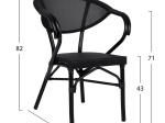 ΠΟΛΥΘΡΟΝΑ ΑΛΟΥΜΙΝΙΟΥ CLAY BAMBOO LOOK ΜΑΥΡΗ ΜΕ TEXTLINE HM5025.02 59x60x82 cm