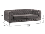 ΣΕΤ ΣΑΛΟΝΙ ALBERT 3ΘΕΣΙΟΣ & 2ΘΕΣΙΟΣ & ΠΟΛΥΘΡΟΝΑ T.CHESTERFIELD ΓΚΡΙ HM11052.10