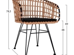 ΣΕΤ 3ΤΜΧ ALLEGRA WICKER ΜΕ ΤΡΑΠΕΖΙ Φ70Χ74Υ ΜΠΕΖ & ΜΑΥΡΟ ΧΡΩΜΑ HM10474