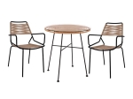 ΣΕΤ 3ΤΜΧ ALLEGRA WICKER ΜΕ ΤΡΑΠΕΖΙ Φ70Χ74Υ ΜΠΕΖ & ΜΑΥΡΟ ΧΡΩΜΑ HM10479