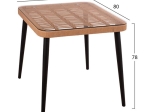 ΣΕΤ 3ΤΜΧ ALLEGRA WICKER ΜΕ ΤΡΑΠΕΖΙ 80X80Χ78Υ ΜΠΕΖ & ΜΑΥΡΟ ΧΡΩΜΑ HM10483